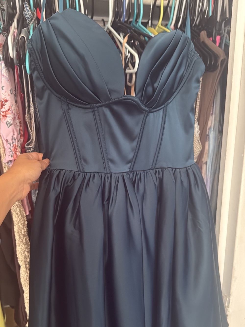 Satin corset skater dress